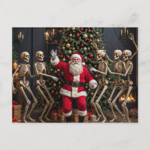 Carte Postale Père Noël et les squelettes dansants