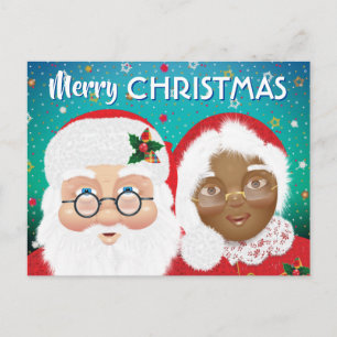 Carte Postale Père Noël et Mme Claus Fêtes de Noël
