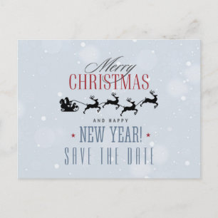 Carte Postale Père Noël et son Reindeer Noël Sauvez la date