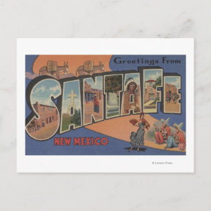 Carte Postale Père Noël Fe, Nouveau-Mexique - Scènes de grandes 