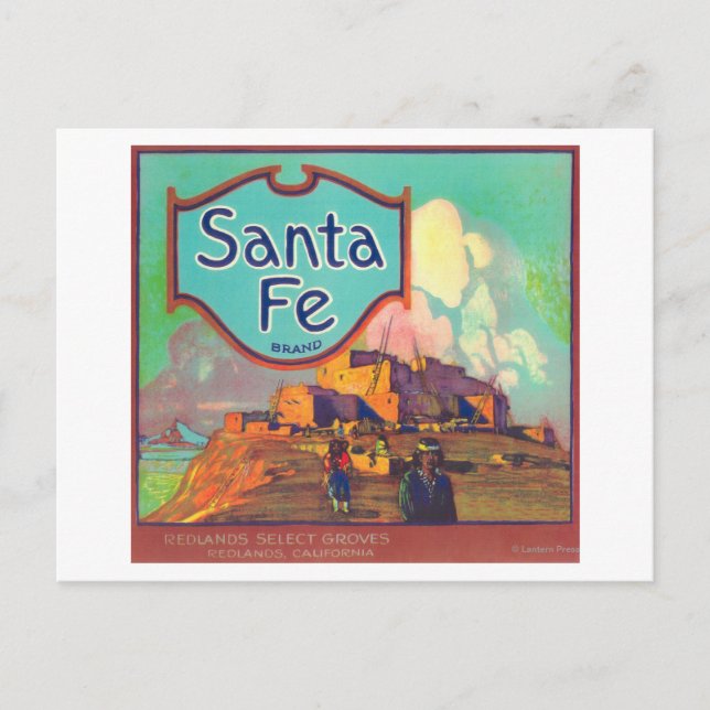 Carte Postale Père Noël Fe Orange LabelRedlands, CA (Devant)