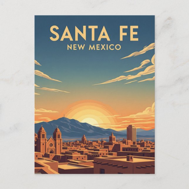 Carte Postale Père Noël Fe Skyline New Mexico Travel (Devant)