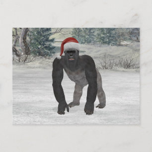 Carte Postale père Noël Gorilla