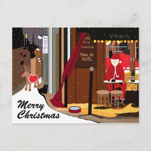 Carte postale père Noël In Paris Christmas Holiday