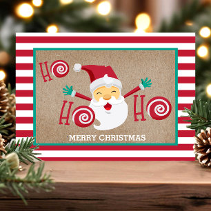 Carte Postale Père Noël Menthe Personnalisé Noël