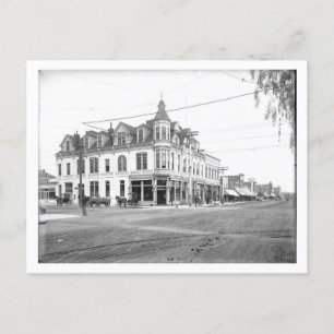 Carte Postale Père Noël Monica CA, Bâtiment bancaire, Style Vint