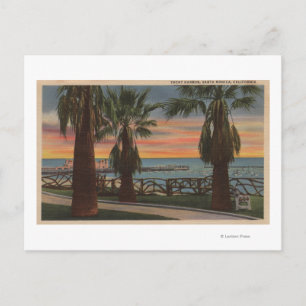 Carte Postale Père Noël Monica, CA - Yacht Harbour et Sunset Vie