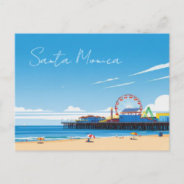 Carte Postale Père Noël Monica Pier Californie Los Angeles