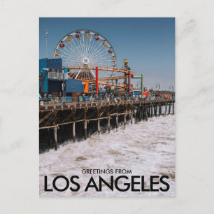 Carte Postale père Noël Monica Pier, Los Angeles, États-Unis