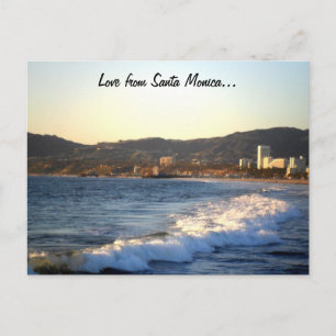 Carte Postale père Noël Monica Pier vue de Venice Beach