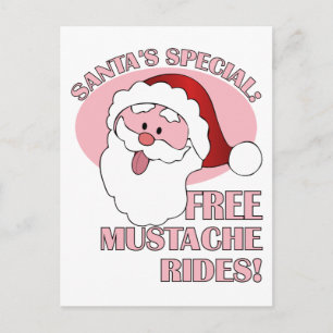 Carte postale père Noël Mustache Rides