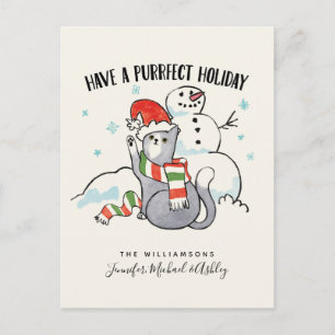 Carte Postale Père Noël Paws   Avoir Des Vacances Purifiées