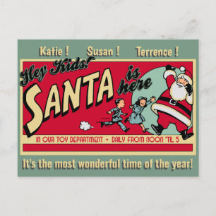 Carte Postale Père Noël personnalisée est ici Noël