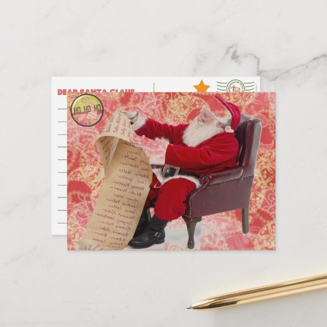 Carte postale Père Noël pré-adressée (Devant/Arrière en situation)