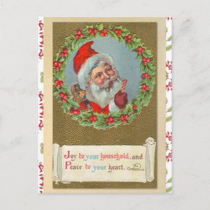 Carte Postale Père Noël rétro de Noël victorien