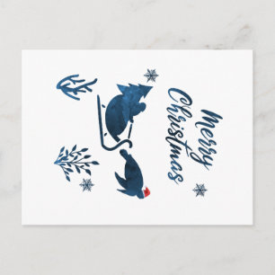 Carte Postale père Noël Sea Turtle