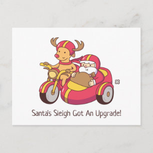 Carte Postale Père Noël Sleigh A Une Mise À Niveau Drôle Noël