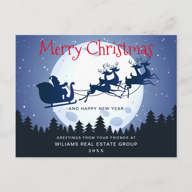 Carte Postale Père Noël Sleigh Noël Fête de Noël Accueil d'entre (Devant)