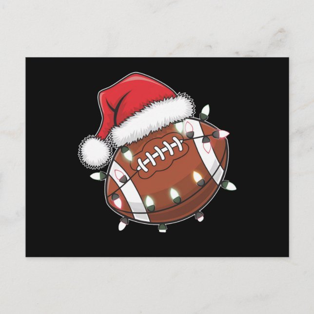 Carte Postale Père Noël Sports Christmas American Football Lover (Devant)