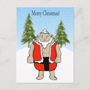 Carte Postale Père Noël Sumo de Noël