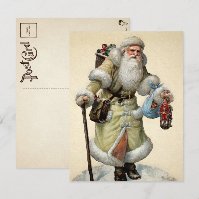 Carte postale Père Noël victorienne (Devant / Derrière)
