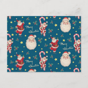 Carte postale Père Noël vintage et enveloppement d