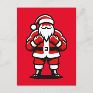 Carte Postale Père Noël's Festive Fight Night - Funny Holiday Bo