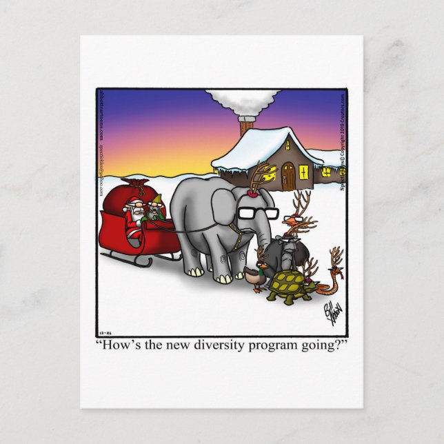 Carte postale père Noël's Sleigh Humour (Devant)