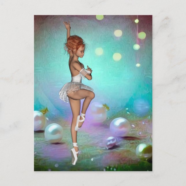 Carte Postale Perles peintes Arrière - plan & Ballerina dansante (Devant)