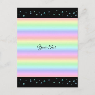 Carte Postale Perles sur le noir et arc-en-ciel