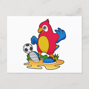 Carte Postale Perroquet comme joueur de football avec Soccer