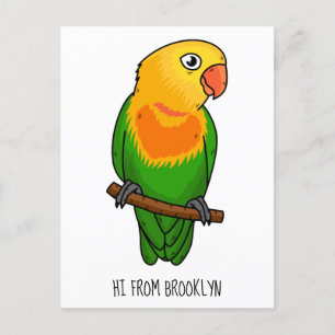 Carte Postale Perroquet de caricature mignon lovebird
