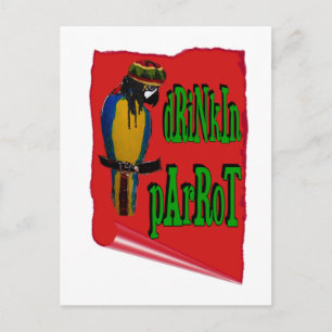 Carte Postale Perroquet qui boit