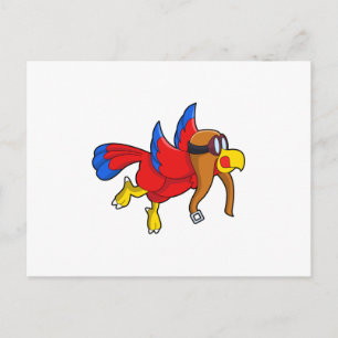 Carte Postale Perroquet volant en tant que pilote