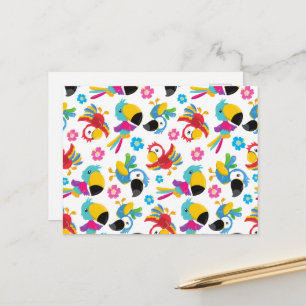 Carte Postale Perroquets colorés, Perroquets tropicaux, Oiseaux,