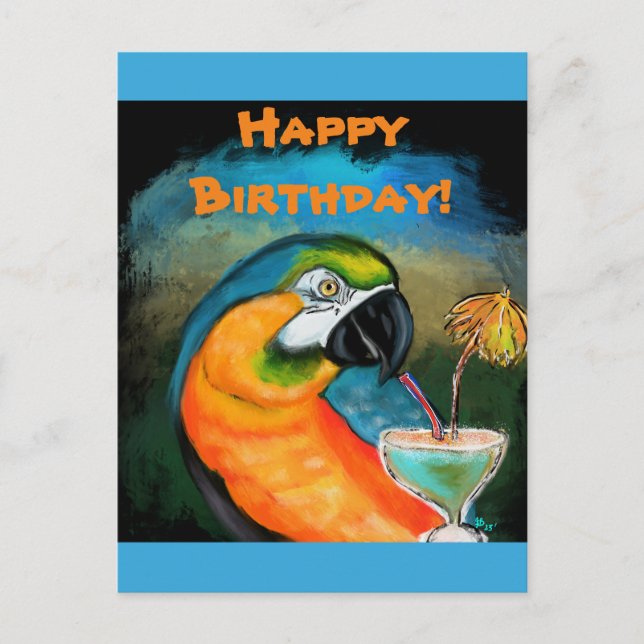 Carte Postale Perroquets de fête (Devant)