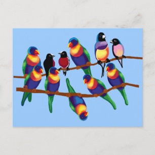 Carte Postale Perroquets et aiguilles