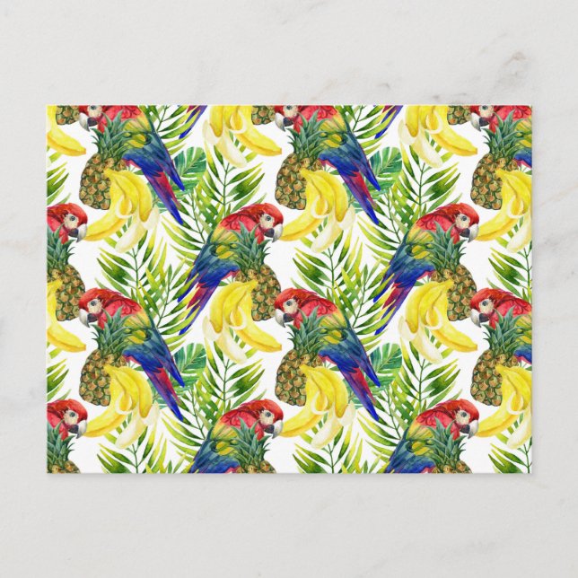 Carte Postale Perroquets Et Fruits Tropicaux (Devant)