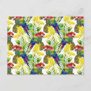 Carte Postale Perroquets Et Fruits Tropicaux
