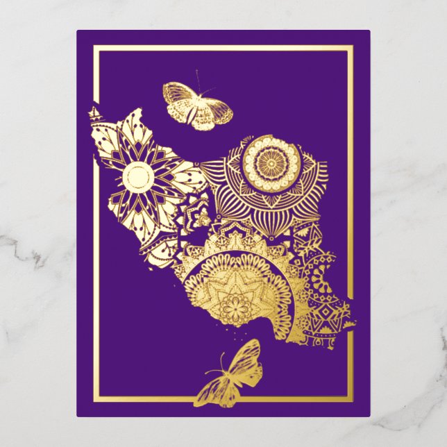 Carte postale Perse Eid Mobarak Foil (Recto)