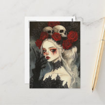 Persephone Goth Roses Rouges Crânes