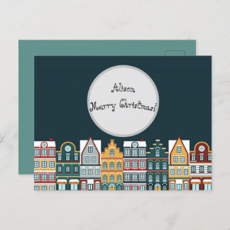 Carte Postale Personalised Christmas Eve Houses 
