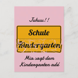 Carte Postale personalisierbar Einschulung mit Schultasche