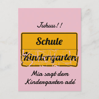 Carte Postale personalisierbar Einschulung mit Schultasche