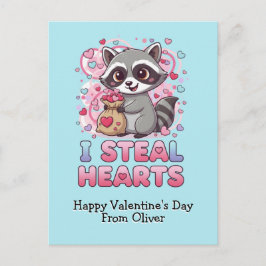 Carte Postale Personalized Cute Raccoon Valentine
