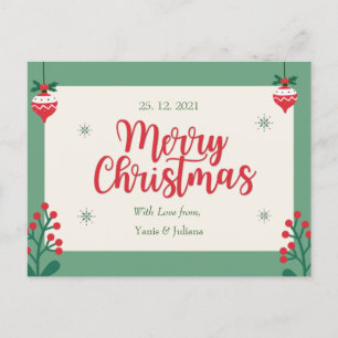 Carte Postale Personalized Merry Christmas Postcard