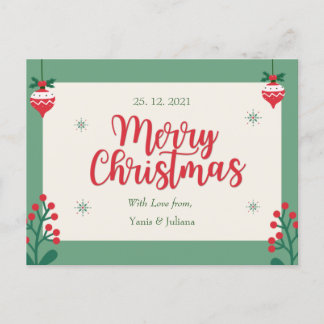 Carte Postale Personalized Merry Christmas Postcard