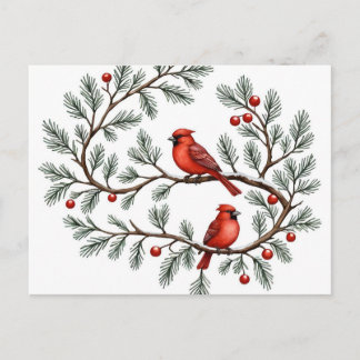 Carte Postale Personalized Winter Cardinal Holiday, Christmas,