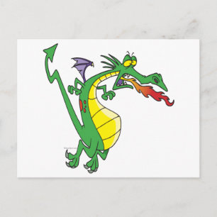 Carte Postale personnage de dessin animé de dragon bête