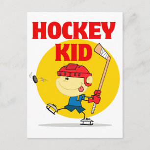 Carte Postale personnage de dessin animé de l'enfant de hockey m